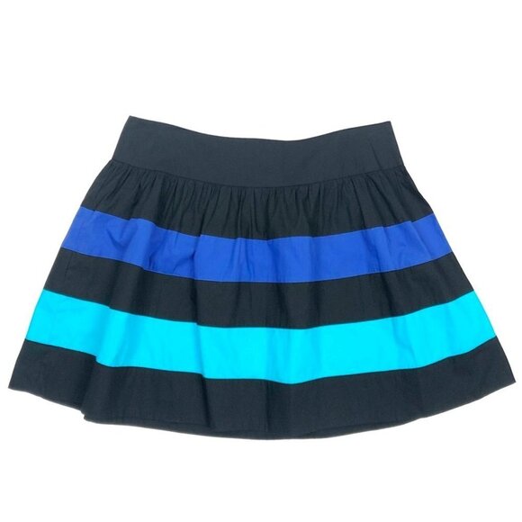 Kensie Girl Skirt Junior's Size 9 Black Blue Stripe Fit-And-Flare Coquette - Picture 1 of 9